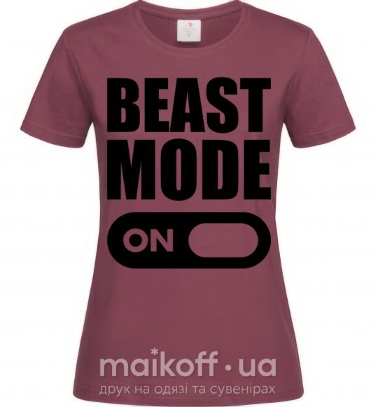 Женская футболка Beast mode on Бордовый фото