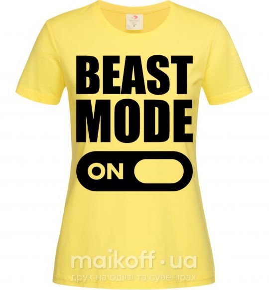Женская футболка Beast mode on Лимонный фото