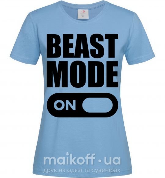 Жіноча футболка Beast mode on Блакитний фото