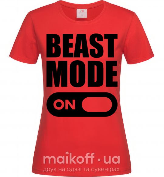 Женская футболка Beast mode on Красный фото