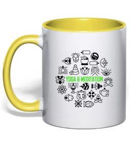 Чашка з кольоровою ручкою Yoga meditation Чашка з кольоровою ручкою Yoga meditation