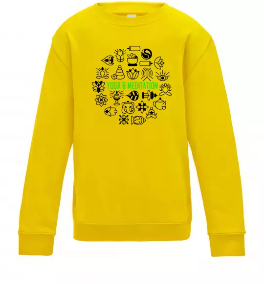 Детский Свитшот Yoga meditation Солнечно желтый фото