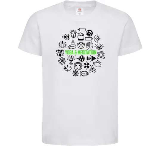 Детская футболка Yoga meditation Белый фото