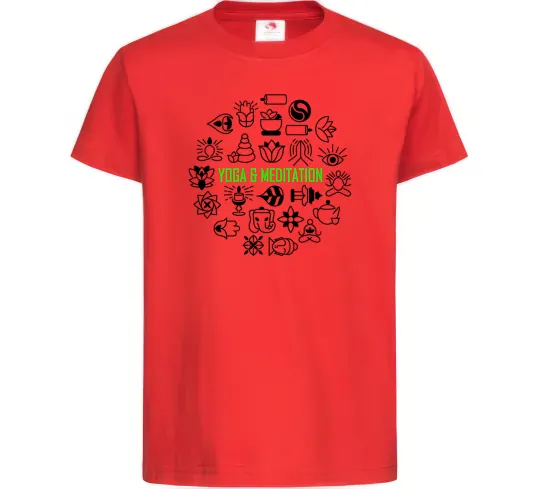 Детская футболка Yoga meditation Красный фото