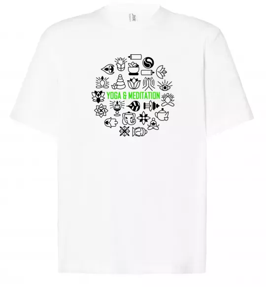 Футболка Оверсайз Yoga meditation Білий фото