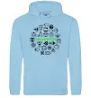 Мужская толстовка (худи) Yoga meditation Голубой фото