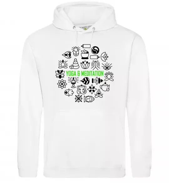 Женская толстовка (худи) Yoga meditation Белый фото