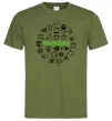 Мужская футболка Yoga meditation Оливковый фото