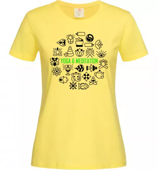 Жіноча футболка Yoga meditation Лимонний фото