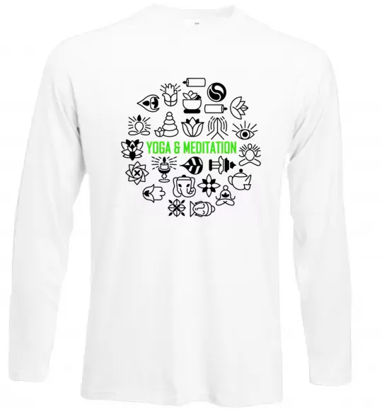 Лонгслів Yoga meditation Білий фото