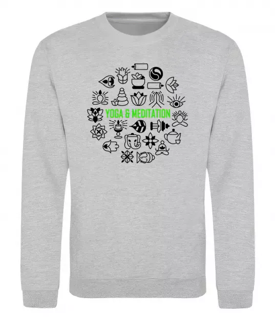 Свитшот Yoga meditation Серый меланж фото