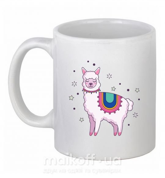 Чашка керамічна Alpaca stars Білий фото