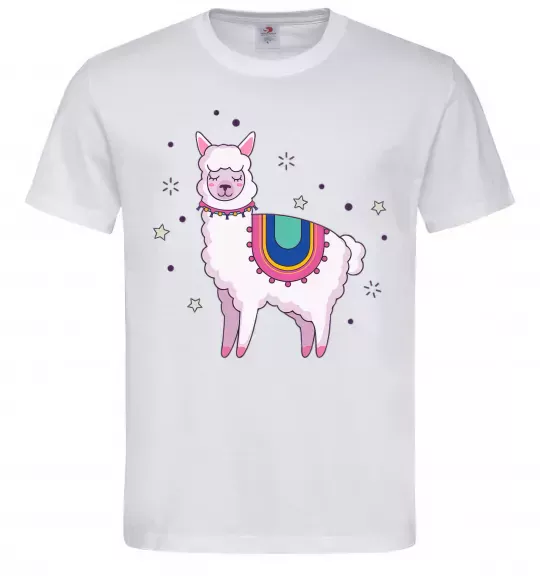 Мужская футболка Alpaca stars Белый фото