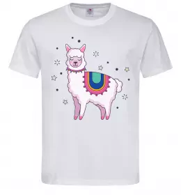 Мужская футболка Alpaca stars Белый фото