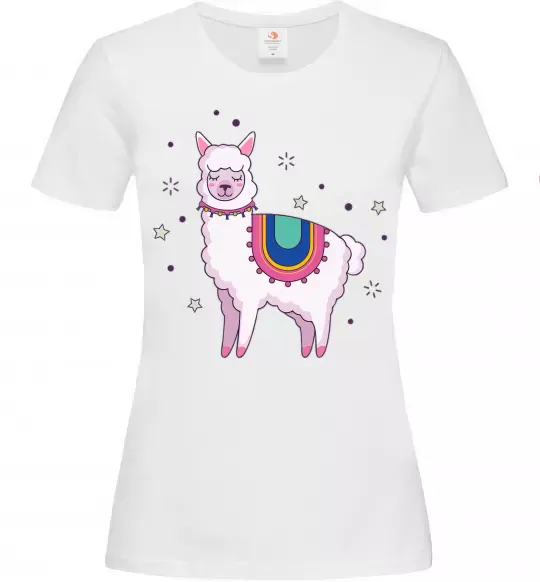 Женская футболка Alpaca stars Белый фото