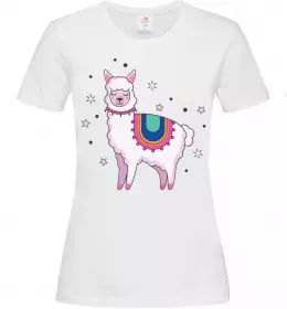 Женская футболка Лама візерунки Голубой фото