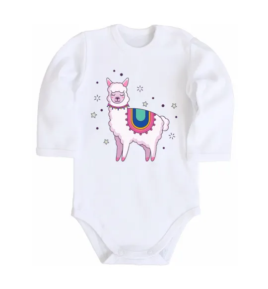 Дитячий бодік Alpaca stars Білий фото