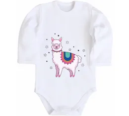 Дитячий бодік Bright lama Білий фото