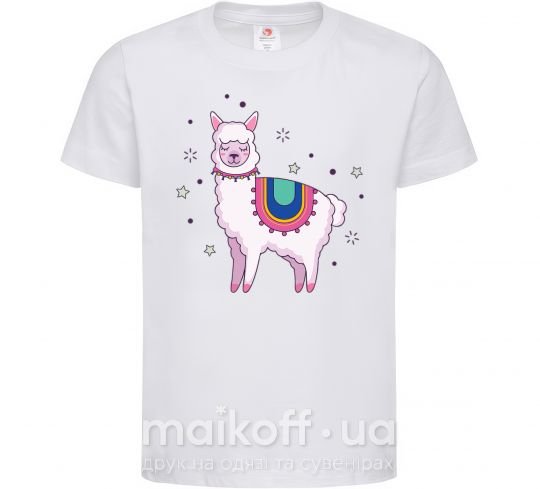 Детская футболка Alpaca stars Белый фото
