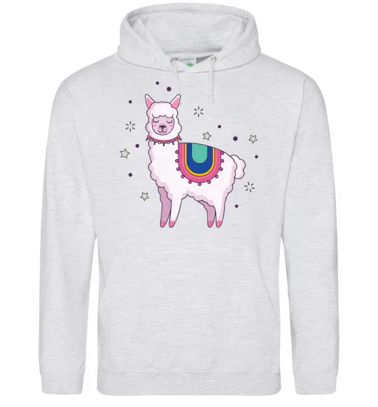 Женская толстовка (худи) Alpaca stars Серый меланж фото