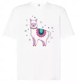 Футболка Оверсайз Don't forget to smile lama Белый фото