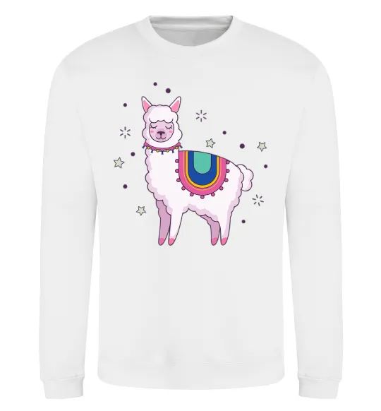 Світшот Alpaca stars Білий фото
