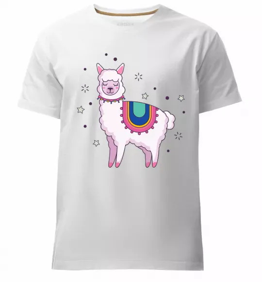 Чоловіча преміум футболка Alpaca stars Білий фото
