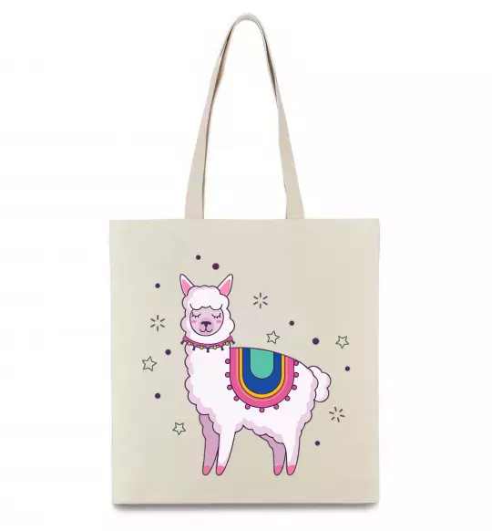 Еко-сумка Alpaca stars Бежевий фото