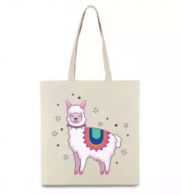 Эко-сумка Три лами Бежевый фото