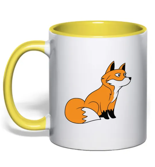 Чашка з кольоровою ручкою Лисичка Лимонний фото