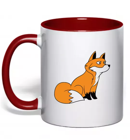 Чашка с цветной ручкой Лисичка Красный фото