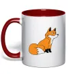 Чашка с цветной ручкой Лисичка Красный фото