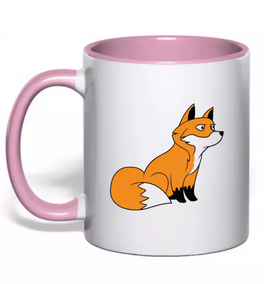 Чашка с цветной ручкой Лисичка Нежно розовый фото