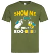 Мужская футболка Show me your boo-bees boo Оливковый фото