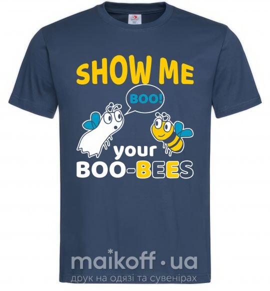 Мужская футболка Show me your boo-bees boo Темно-синий фото