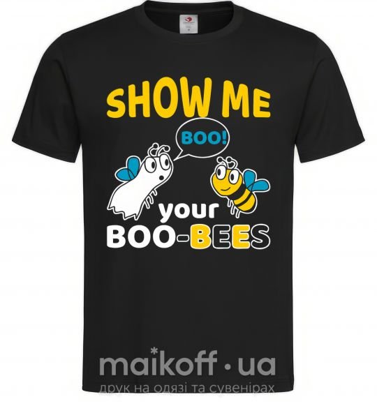 Мужская футболка Show me your boo-bees boo Черный фото