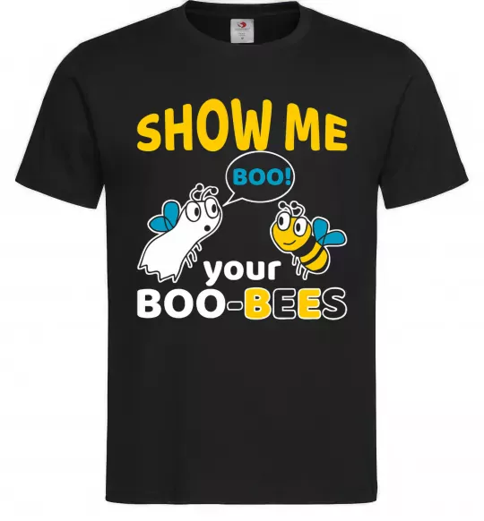 Мужская футболка Show me your boo-bees boo Черный фото