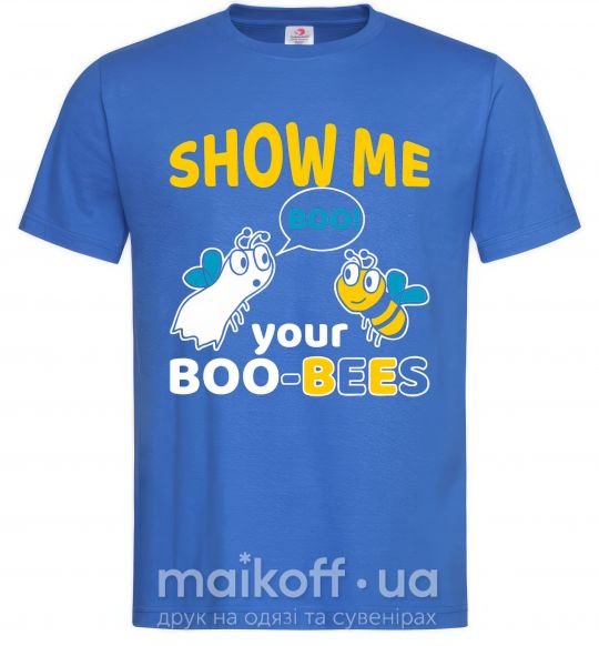 Мужская футболка Show me your boo-bees boo Ярко-синий фото