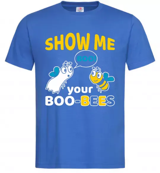 Мужская футболка Show me your boo-bees boo Ярко-синий фото