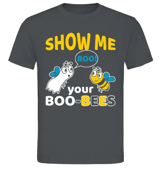 Мужская футболка Show me your boo-bees boo Графит фото