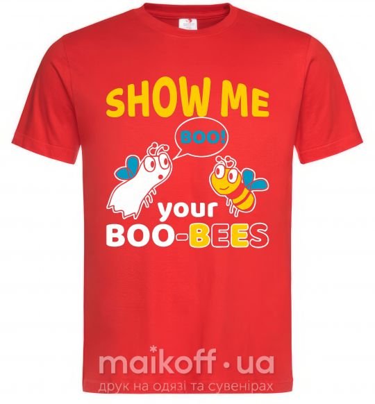 Мужская футболка Show me your boo-bees boo Красный фото