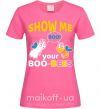 Жіноча футболка Show me your boo-bees boo Яскраво-рожевий фото
