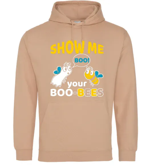 Женская толстовка (худи) Show me your boo-bees boo Песочный фото