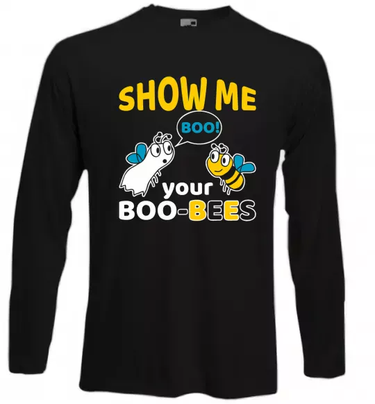 Лонгслив Show me your boo-bees boo Черный фото