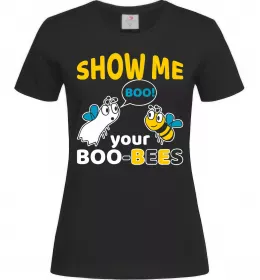 Женская футболка Show me your boo-bees boo Черный фото