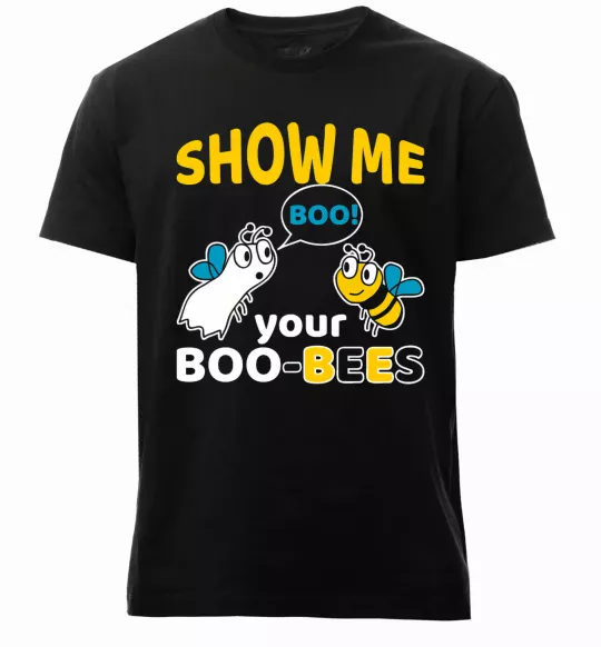 Мужская премиум футболка Show me your boo-bees boo Черный фото
