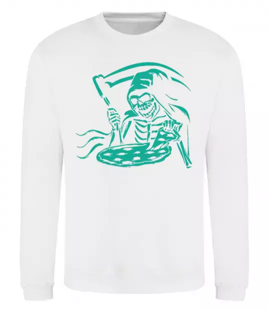 Світшот Death eat pizza Білий фото