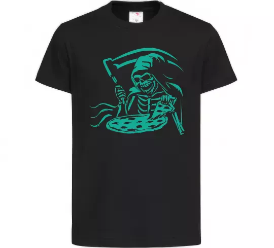 Детская футболка Death eat pizza Черный фото