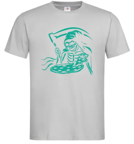 Чоловіча футболка Death eat pizza Сірий фото