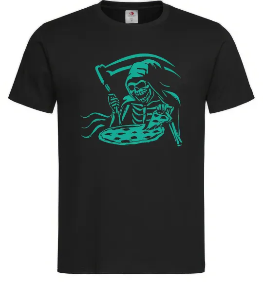 Чоловіча футболка Death eat pizza Чорний фото